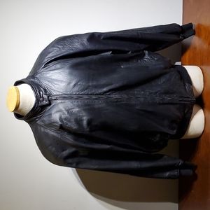 Vintage 80s Bonwit Teller Leather Bomber Jacket